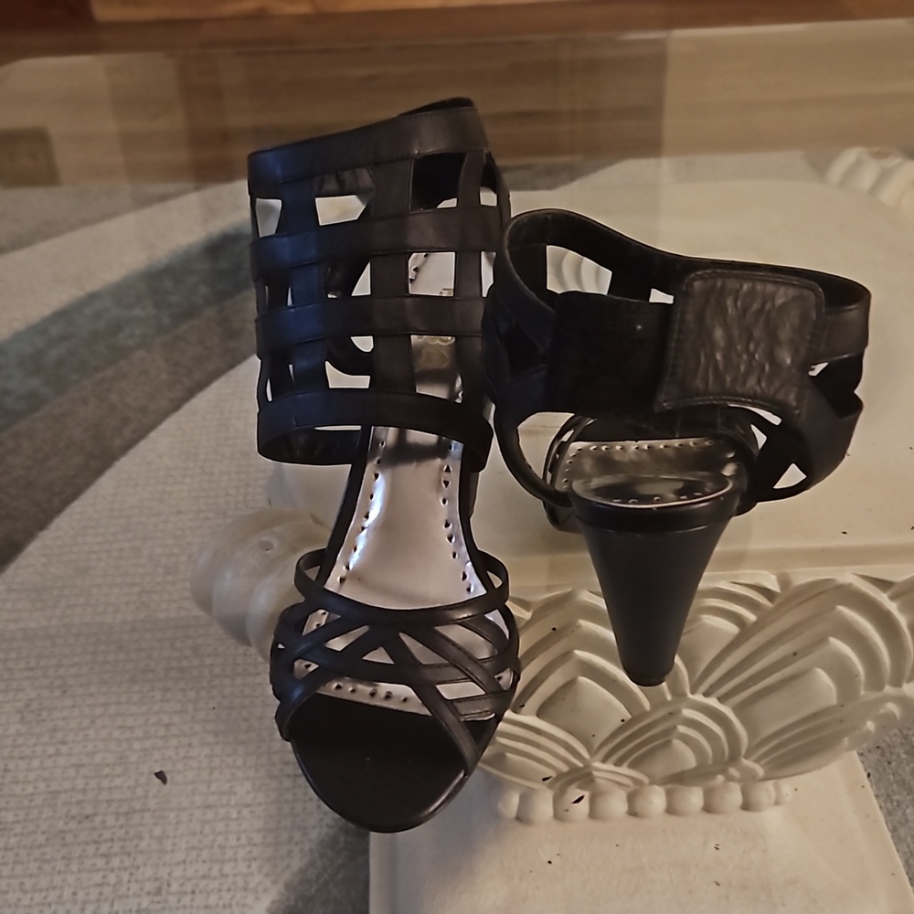 BCBG (Paris) black leather  sandals.  Never worn